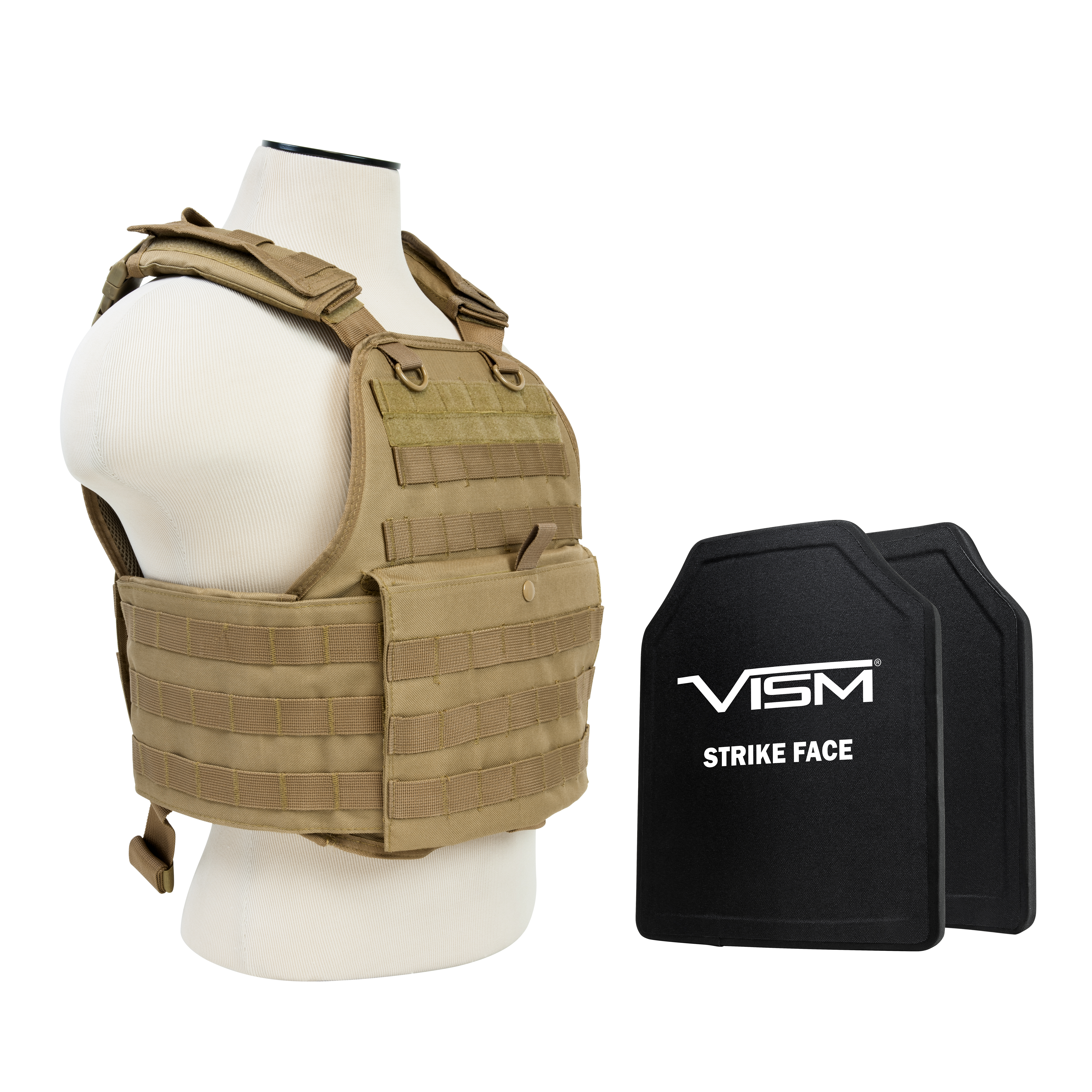 VISM® by NcSTAR® PLATE CARRIER VEST WITH 10″X12′ LEVEL III+ PE SHOOTERS CUT 2X HARD BALLISTIC